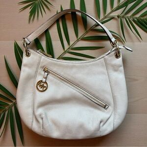 MICHAEL Michael Kors Cream White Pebbled Leather Shoulder Bag